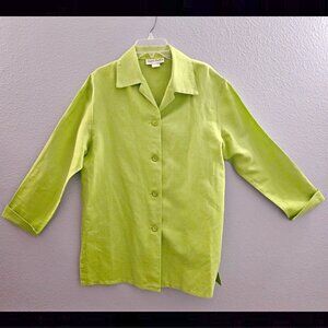 Vintage 90s South Dudley Linen/Cotton Blend Blouse in Size 8